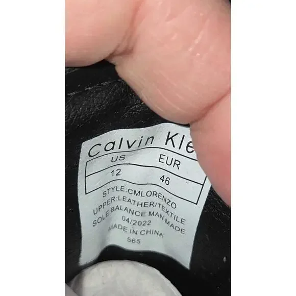 Men's Calvin Klein Lorenzo Lace Up Boots With Leather Upper Size 12 Black - Picture 8 of 9